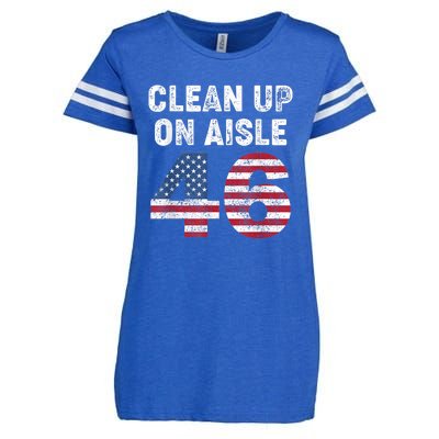 AntiBiden Clean Up On Aisle 46 Impeach Biden Enza Ladies Jersey Football T-Shirt