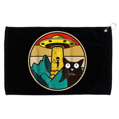 Alien Cat UFO Galaxy Ca Spaceship Funny Cat Tee Grommeted Golf Towel