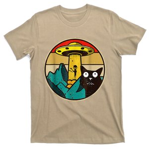 Alien Cat UFO Galaxy Ca Spaceship Funny Cat Tee T-Shirt