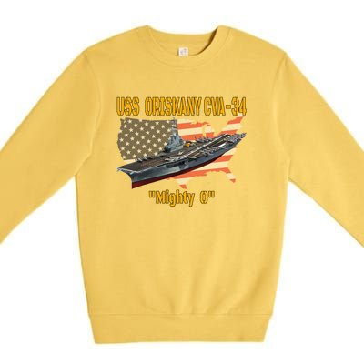 Aircraft Carrier Uss Oriskany Cva34 Veteran Day Father Day Gift Premium Crewneck Sweatshirt