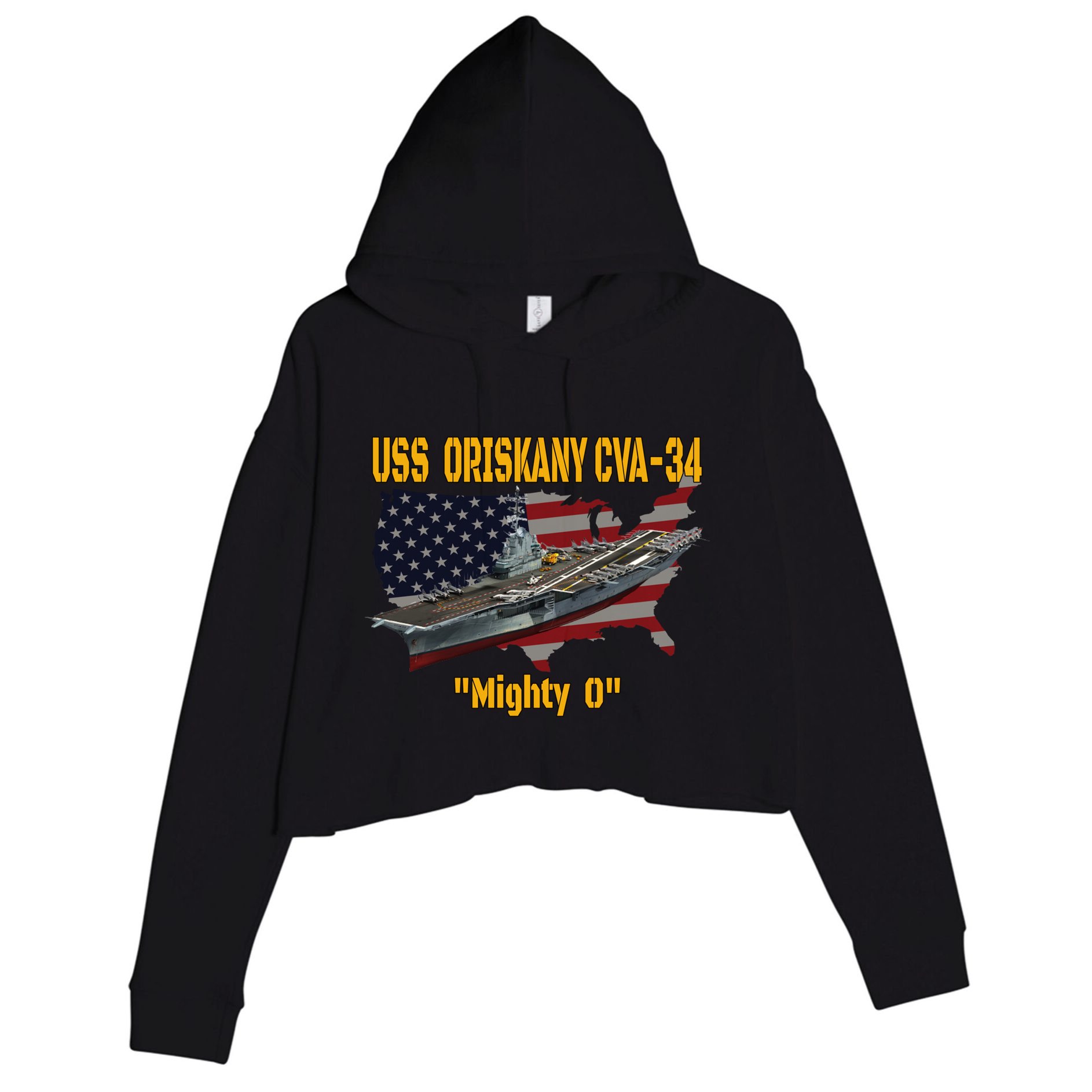 Aircraft Carrier Uss Oriskany Cva34 Veteran Day Father Day Gift Crop Fleece Hoodie