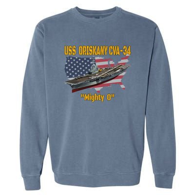 Aircraft Carrier Uss Oriskany Cva34 Veteran Day Father Day Gift Garment-Dyed Sweatshirt