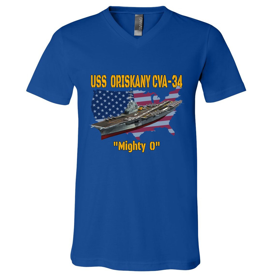 Aircraft Carrier Uss Oriskany Cva34 Veteran Day Father Day Gift V-Neck T-Shirt