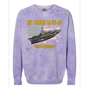 Aircraft Carrier USS ShangriLa CVA38 Veteran Father Day Colorblast Crewneck Sweatshirt