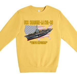 Aircraft Carrier USS ShangriLa CVA38 Veteran Father Day Premium Crewneck Sweatshirt