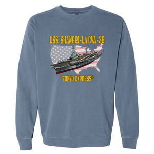 Aircraft Carrier USS ShangriLa CVA38 Veteran Father Day Garment-Dyed Sweatshirt