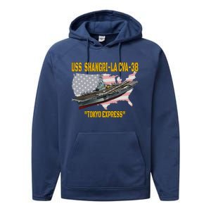 Aircraft Carrier USS ShangriLa CVA38 Veteran Father Day Performance Fleece Hoodie