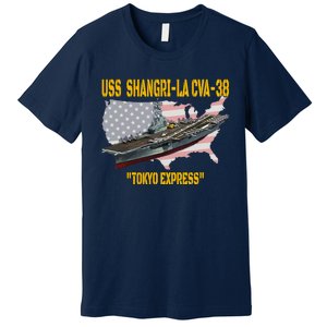 Aircraft Carrier USS ShangriLa CVA38 Veteran Father Day Premium T-Shirt