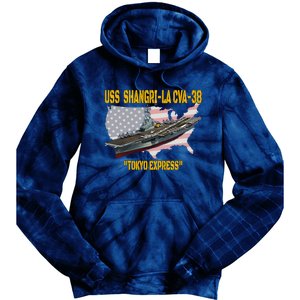 Aircraft Carrier USS ShangriLa CVA38 Veteran Father Day Tie Dye Hoodie