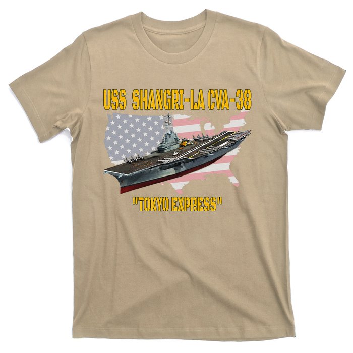 Aircraft Carrier USS ShangriLa CVA38 Veteran Father Day T-Shirt