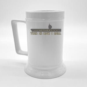 Aircraft Carrier Uss Independence Cvgift62 Warship Veteran Dad Gift Beer Stein