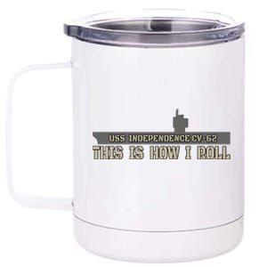 Aircraft Carrier Uss Independence Cvgift62 Warship Veteran Dad Gift 12 oz Stainless Steel Tumbler Cup