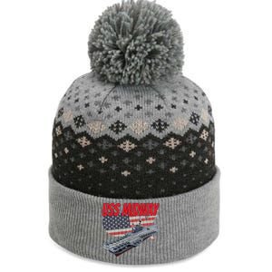 Aircraft Carrier Uss Midway Usa Flag Veteran Grandpa Dad Son Gift The Baniff Cuffed Pom Beanie