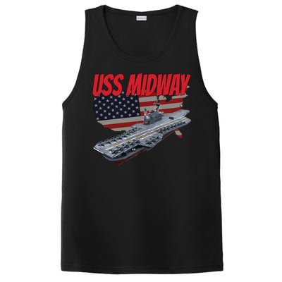 Aircraft Carrier Uss Midway Usa Flag Veteran Grandpa Dad Son Gift PosiCharge Competitor Tank