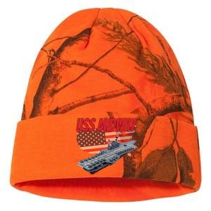 Aircraft Carrier Uss Midway Usa Flag Veteran Grandpa Dad Son Gift Kati Licensed 12" Camo Beanie