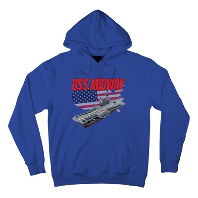 Aircraft Carrier Uss Midway Usa Flag Veteran Grandpa Dad Son Gift Hoodie