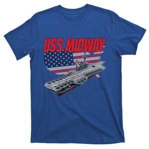 Aircraft Carrier Uss Midway Usa Flag Veteran Grandpa Dad Son Gift T-Shirt