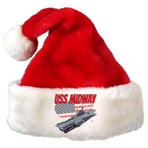 Aircraft Carrier Uss Midway Usa Flag Veteran Grandpa Dad Son Gift Premium Christmas Santa Hat