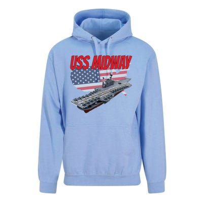 Aircraft Carrier Uss Midway Usa Flag Veteran Grandpa Dad Son Gift Unisex Surf Hoodie