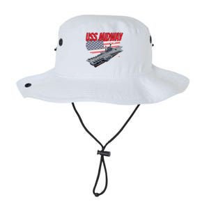 Aircraft Carrier Uss Midway Usa Flag Veteran Grandpa Dad Son Gift Legacy Cool Fit Booney Bucket Hat