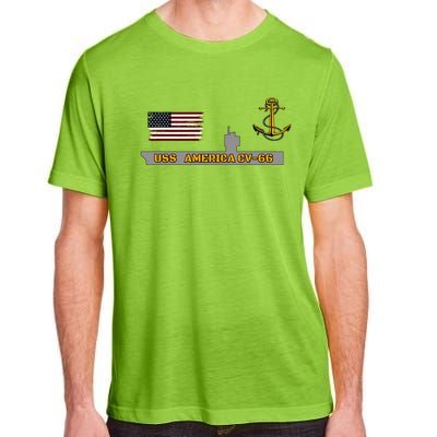 Aircraft Carrier Uss America Cvgift66 Warship Veteran Grandpa Cool Gift Adult ChromaSoft Performance T-Shirt