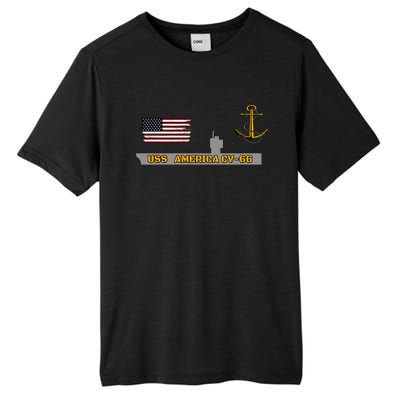 Aircraft Carrier Uss America Cvgift66 Warship Veteran Grandpa Cool Gift Tall Fusion ChromaSoft Performance T-Shirt