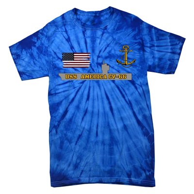 Aircraft Carrier Uss America Cvgift66 Warship Veteran Grandpa Cool Gift Tie-Dye T-Shirt