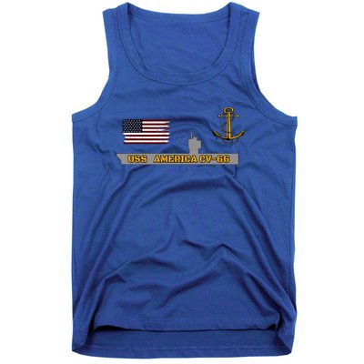 Aircraft Carrier Uss America Cvgift66 Warship Veteran Grandpa Cool Gift Tank Top