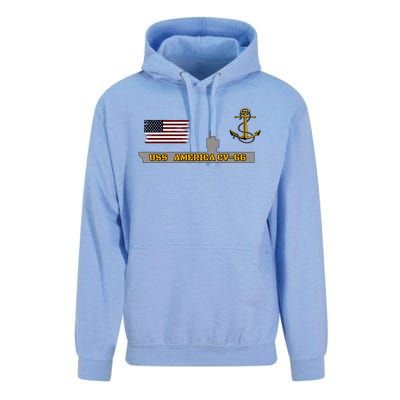 Aircraft Carrier Uss America Cvgift66 Warship Veteran Grandpa Cool Gift Unisex Surf Hoodie