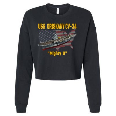 Aircraft Carrier USS Oriskany CV-34 Veteran Day Father Day Premium Cropped Pullover Crew