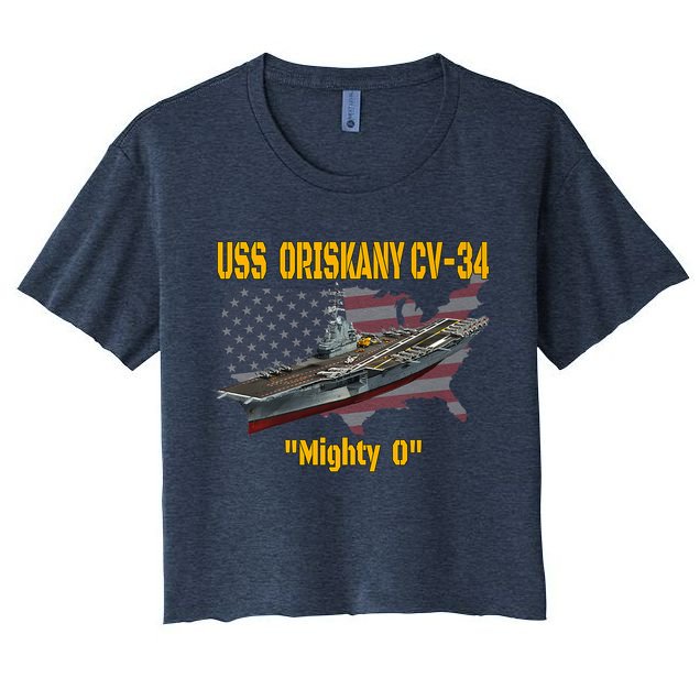Aircraft Carrier USS Oriskany CV-34 Veteran Day Father Day Premium Crop Top