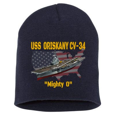 Aircraft Carrier USS Oriskany CV-34 Veteran Day Father Day Premium Short Acrylic Beanie