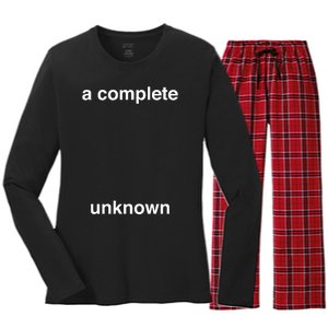 A Complete Unknown..01 Women's Long Sleeve Flannel Pajama Set 