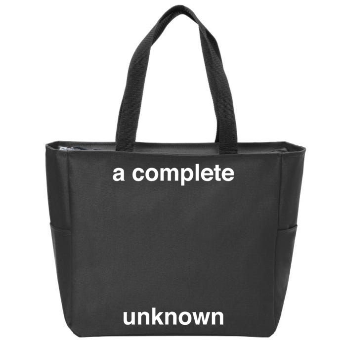 A Complete Unknown..01 Zip Tote Bag