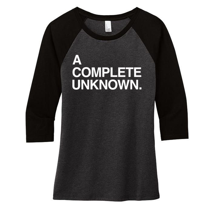 A Complete Unknown Women's Tri-Blend 3/4-Sleeve Raglan Shirt