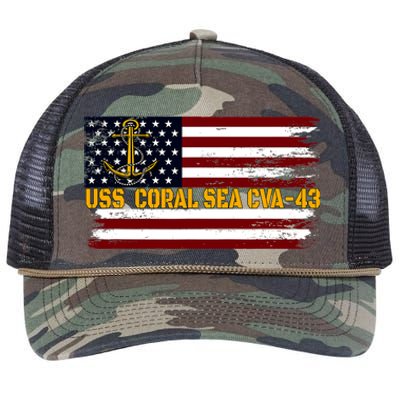 Aircraft Carrier Uss Hornet Cvs 12 Veterans Day FatherS Day Retro Rope Trucker Hat Cap