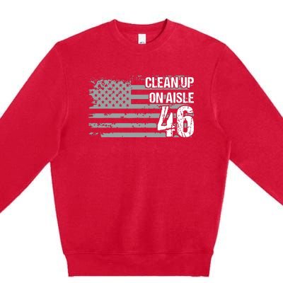 Antibiden Clean Up On Aisle 46 Impeach Biden Premium Crewneck Sweatshirt