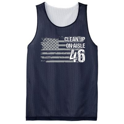 Antibiden Clean Up On Aisle 46 Impeach Biden Mesh Reversible Basketball Jersey Tank