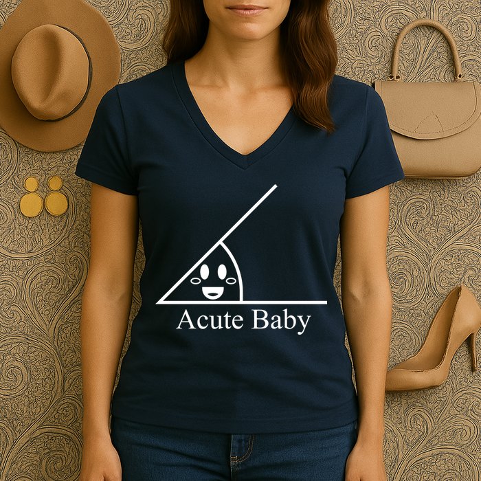 Acute Baby Funny Math Women's V-Neck T-Shirt