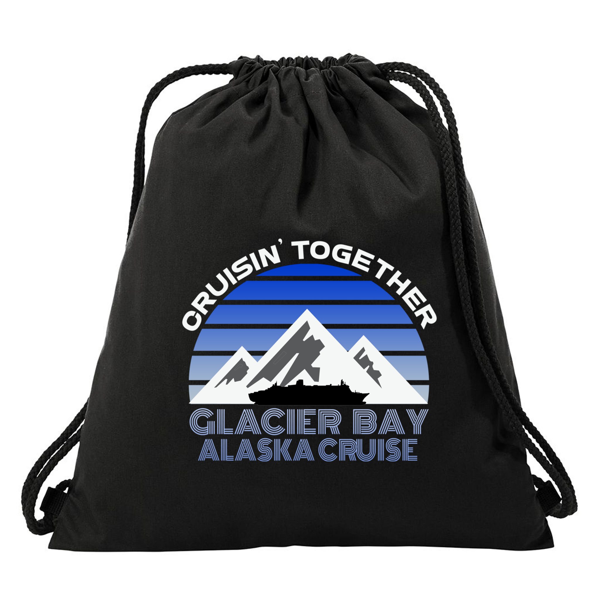 Alaska Cruise Vacation Glacier Bay Cruisin Together Souvenir Funny Gift Drawstring Bag