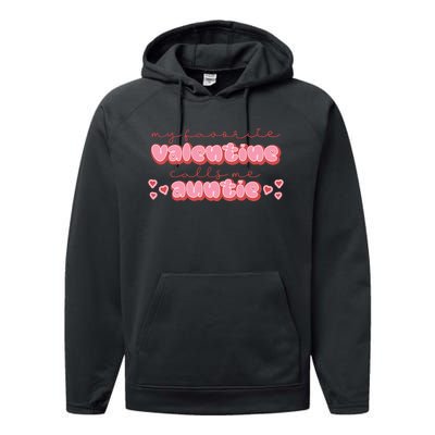 Auntie Cute Valentines For Aunt Performance Fleece Hoodie