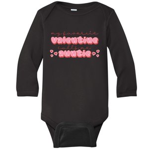 Auntie Cute Valentines For Aunt Baby Long Sleeve Bodysuit