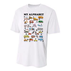 Alphabet Construction Vehicles ABC Learning Teaching Performance Sprint T-Shirt