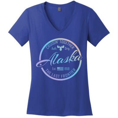 Alaska Cruise Vacation Cruisin Together Great For Groups Meaningful Gift Women's V-Neck T-Shirt