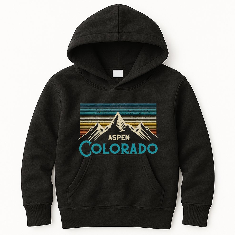 Aspen Colorado Vintage Kids Hoodie