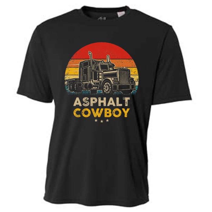 Asphalt Cowboy Vintage Trucker Retro Style Cooling Performance Crew T-Shirt