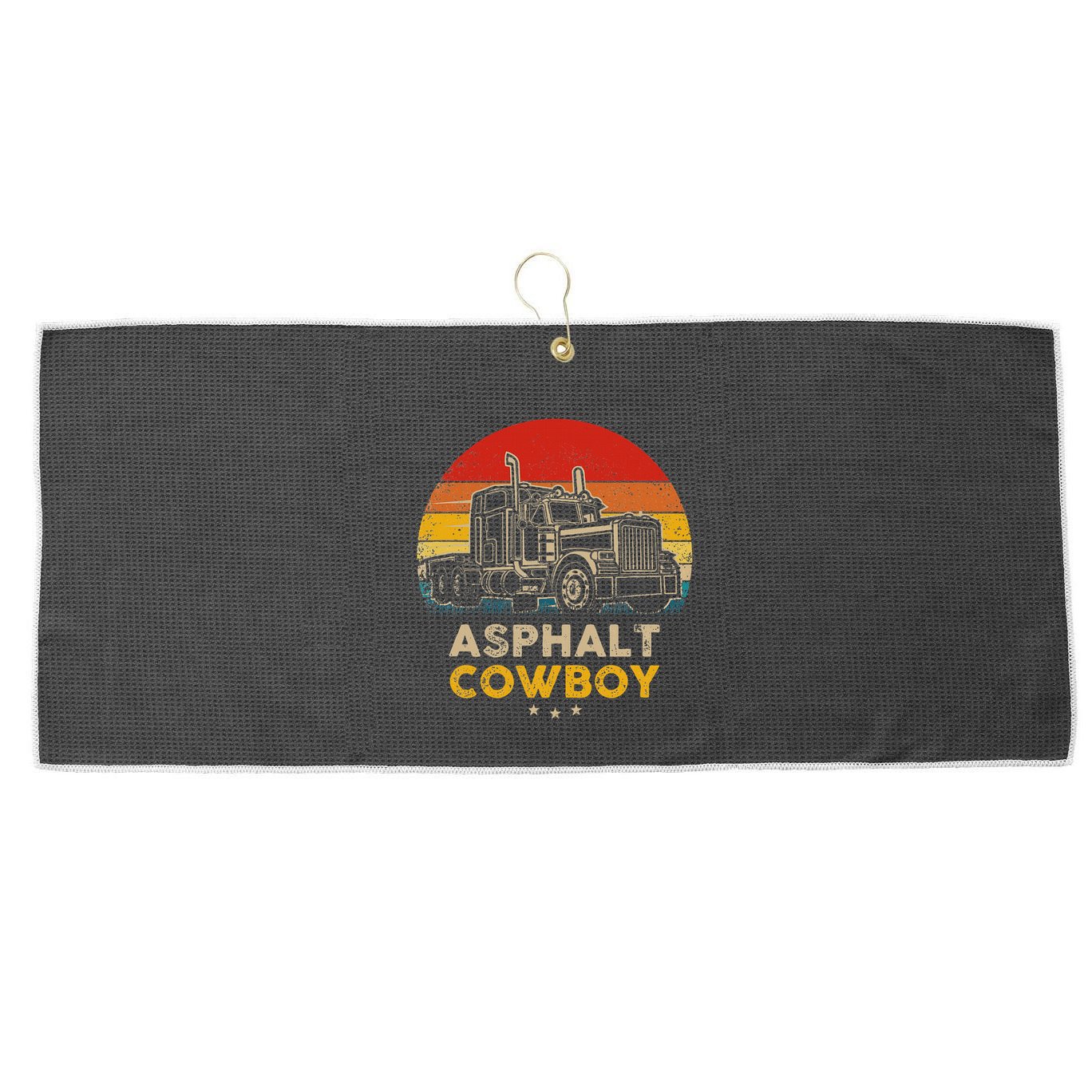 Asphalt Cowboy Vintage Trucker Retro Style Large Microfiber Waffle Golf Towel
