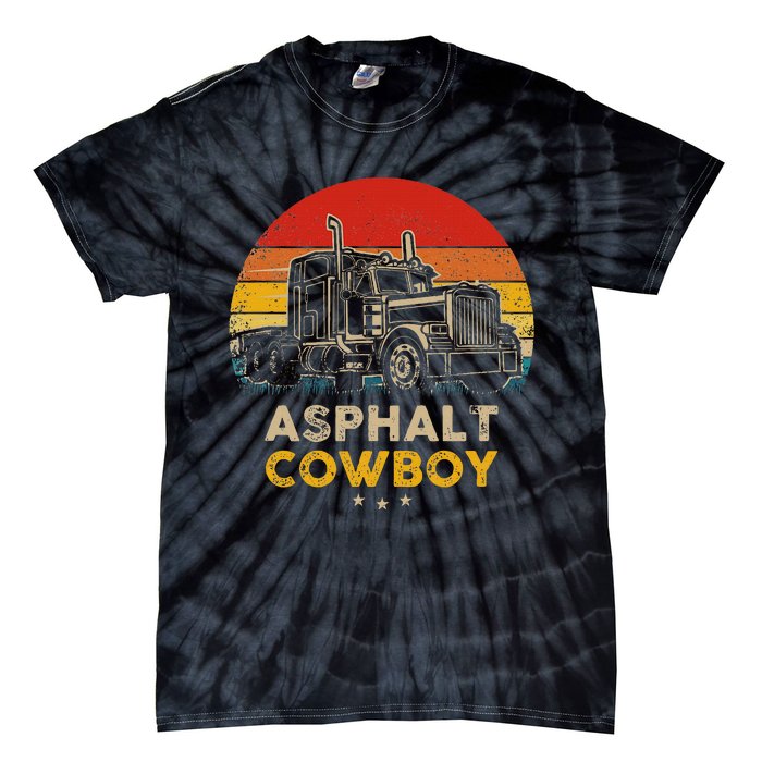 Asphalt Cowboy Vintage Trucker Retro Style Tie-Dye T-Shirt