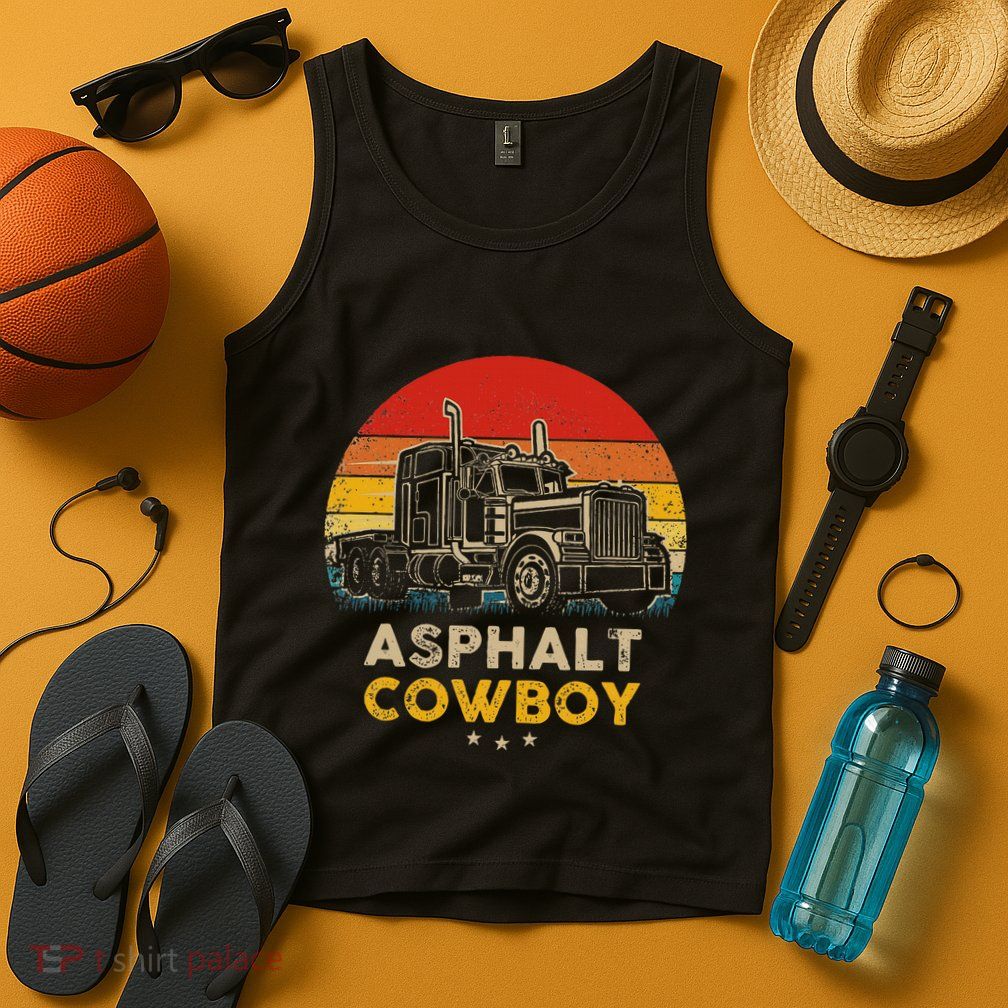 Asphalt Cowboy Vintage Trucker Retro Style Tank Top