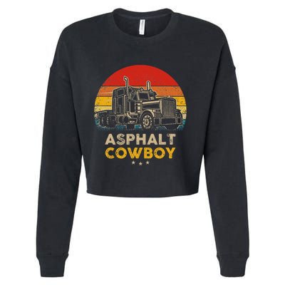 Asphalt Cowboy Vintage Trucker Retro Style Cropped Pullover Crew